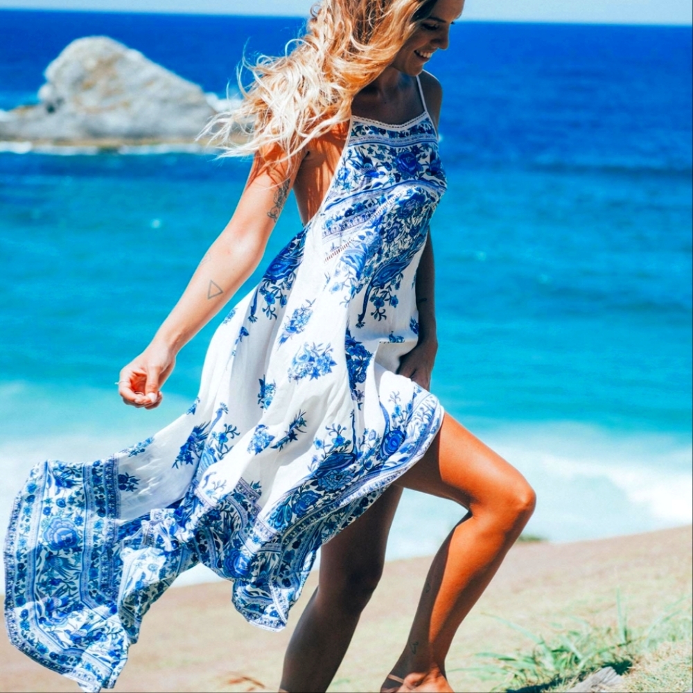 SPELL Hotel Paradiso Strappy Maxi Dress SMALL